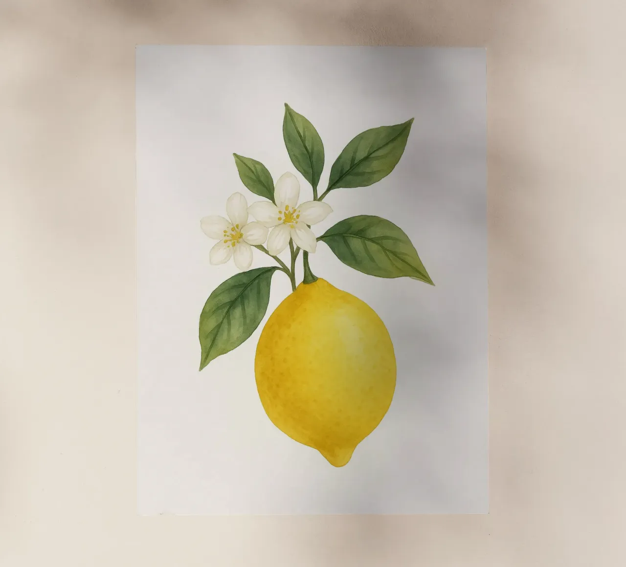 Acquerello sui fiori di limone - Design fresco ed estivo pellicola backlit da Casa Calm
