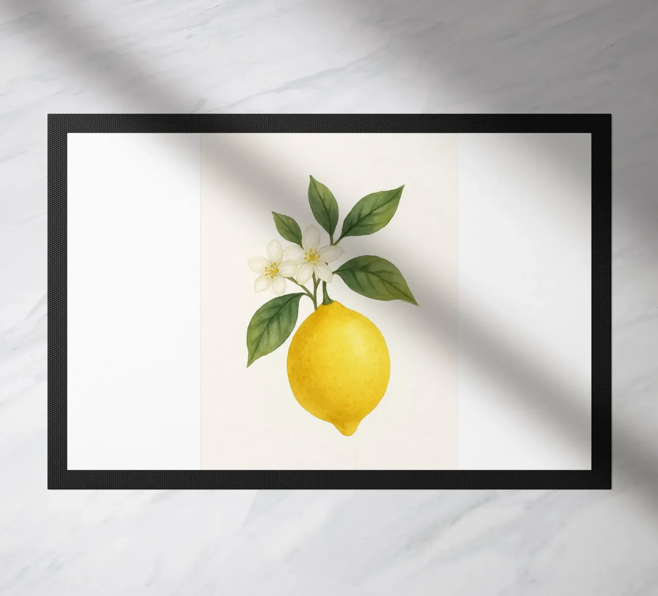 Acquerello sui fiori di limone - Design fresco ed estivo zerbino da Casa Calm