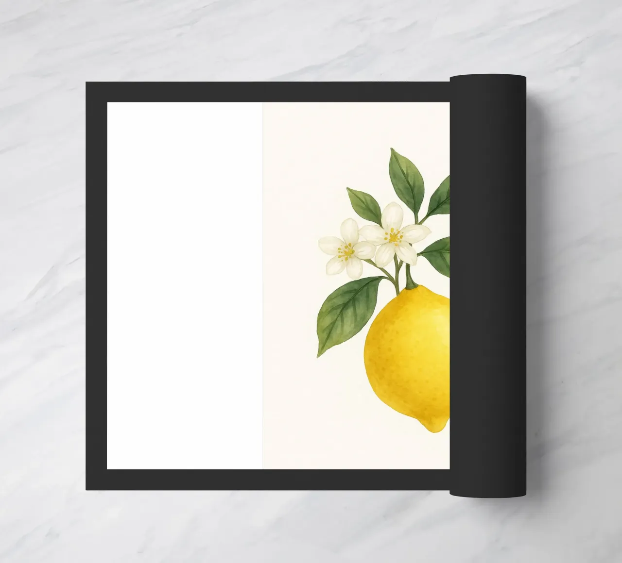 Acquerello sui fiori di limone - Design fresco ed estivo zerbino da Casa Calm