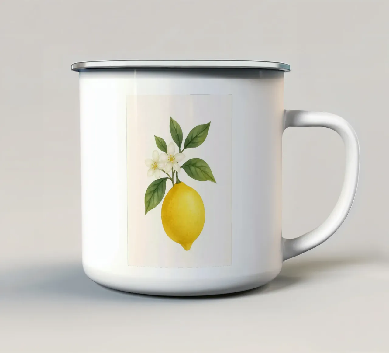 Acquerello sui fiori di limone - Design fresco ed estivo tazza in smalto da Casa Calm