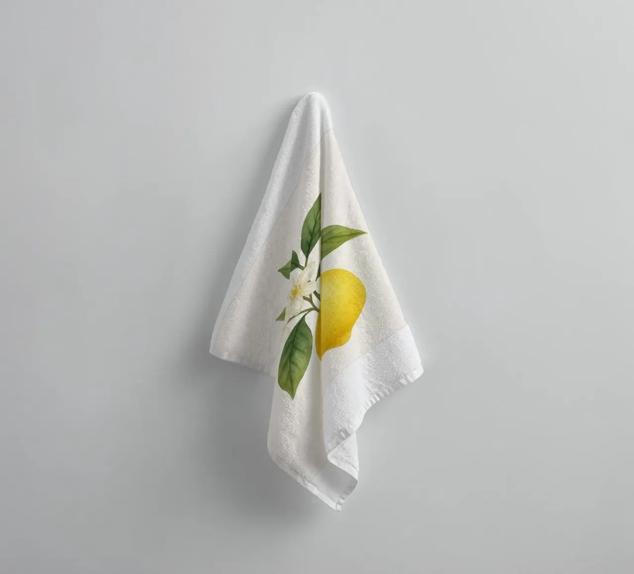 Acquerello sui fiori di limone - Design fresco ed estivo asciugamano da bagno da Casa Calm