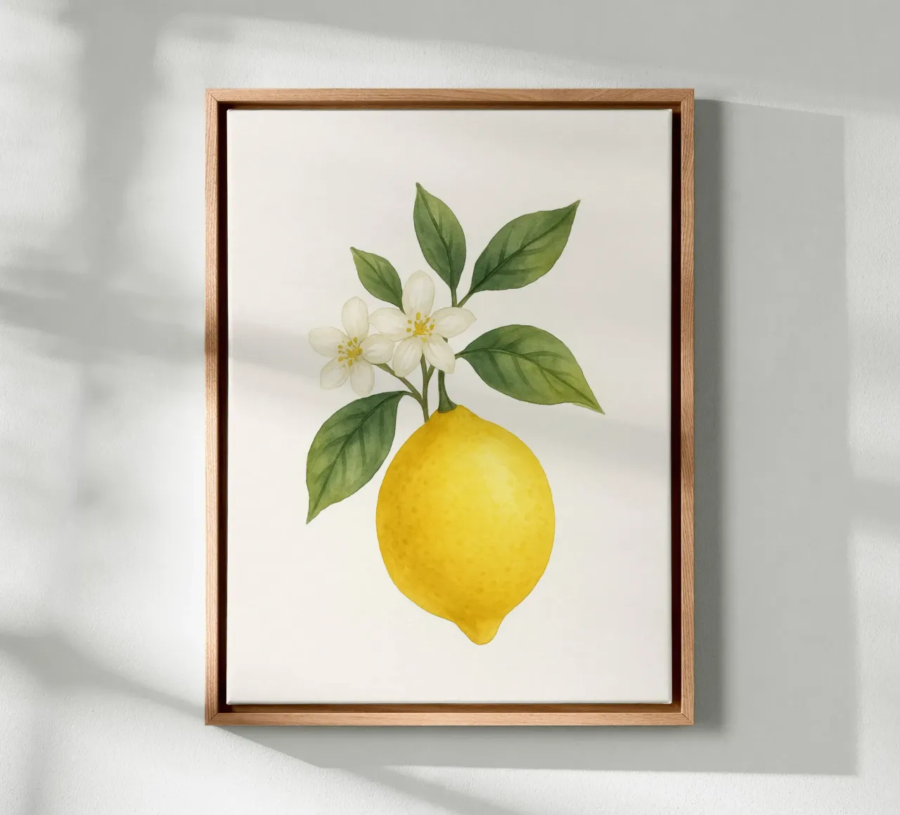 Acquerello sui fiori di limone - Design fresco ed estivo tela con Cornice a cassetta da Casa Calm