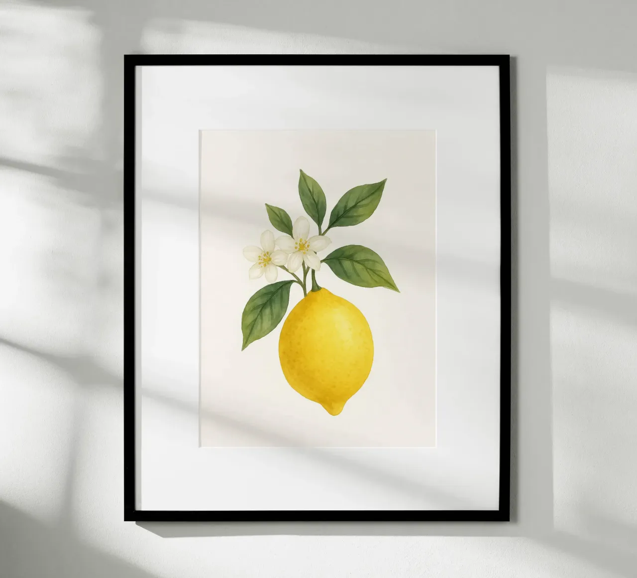 Acquerello sui fiori di limone - Design fresco ed estivo poster con telaio in plastica da Casa Calm