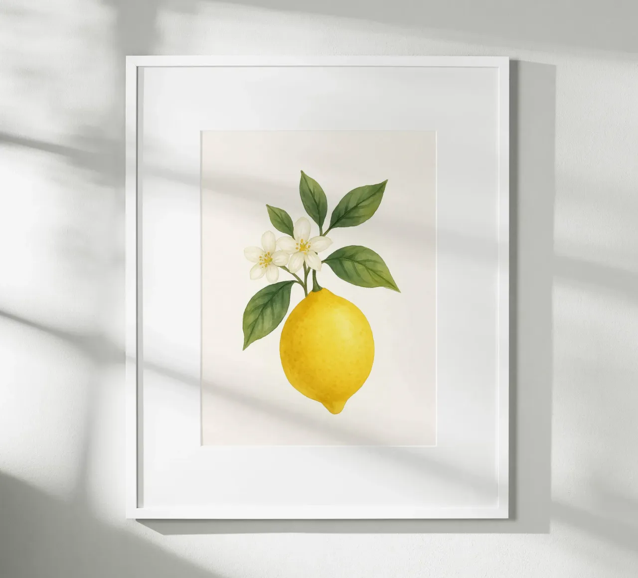 Acquerello sui fiori di limone - Design fresco ed estivo poster con telaio in plastica da Casa Calm