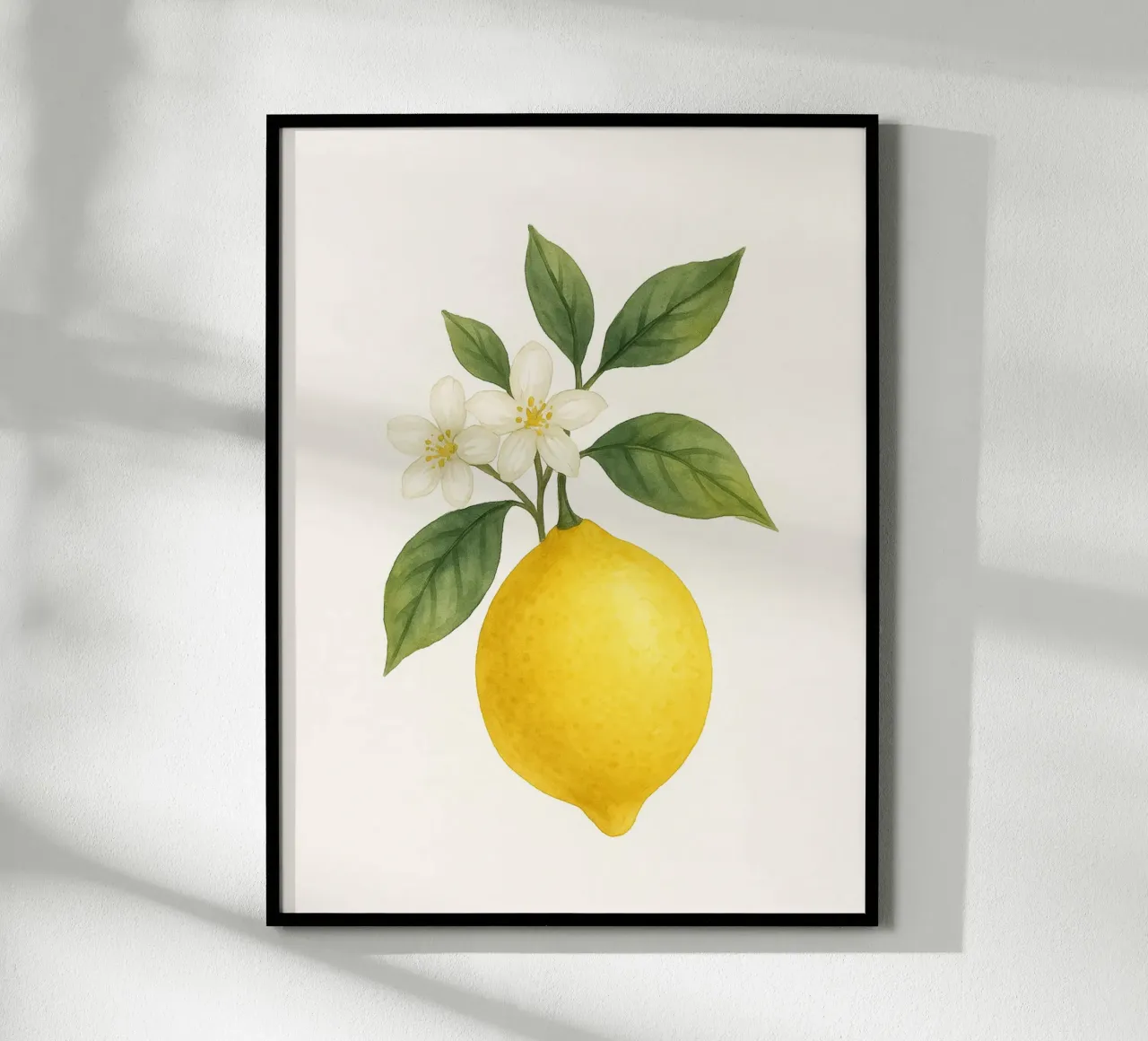 Acquerello sui fiori di limone - Design fresco ed estivo poster con telaio in plastica da Casa Calm
