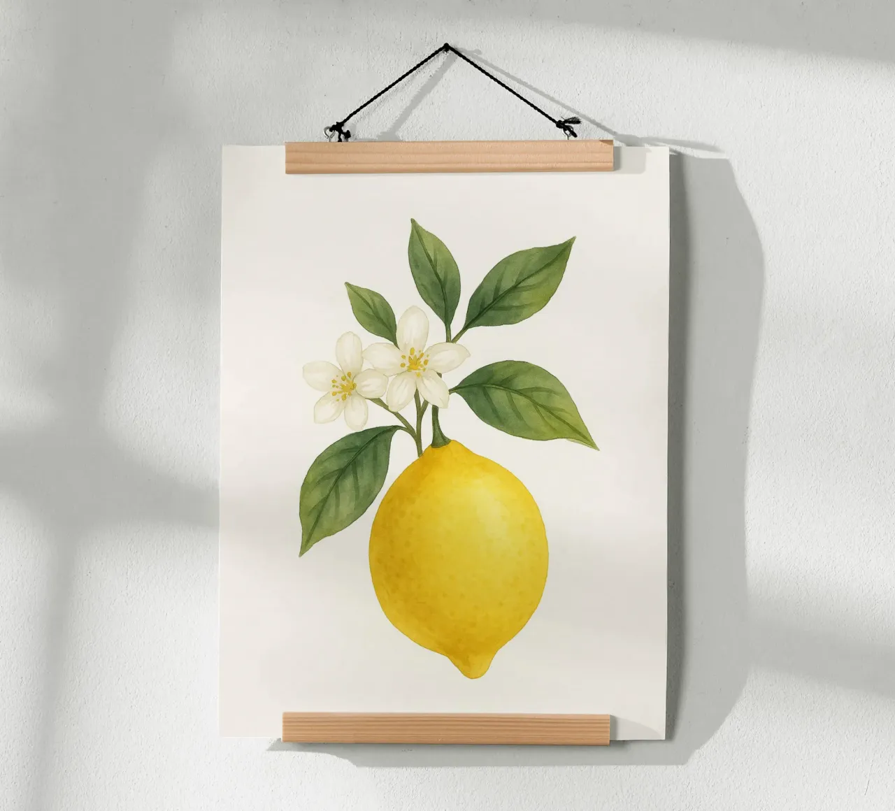 Acquerello sui fiori di limone - Design fresco ed estivo poster con telaio in plastica da Casa Calm