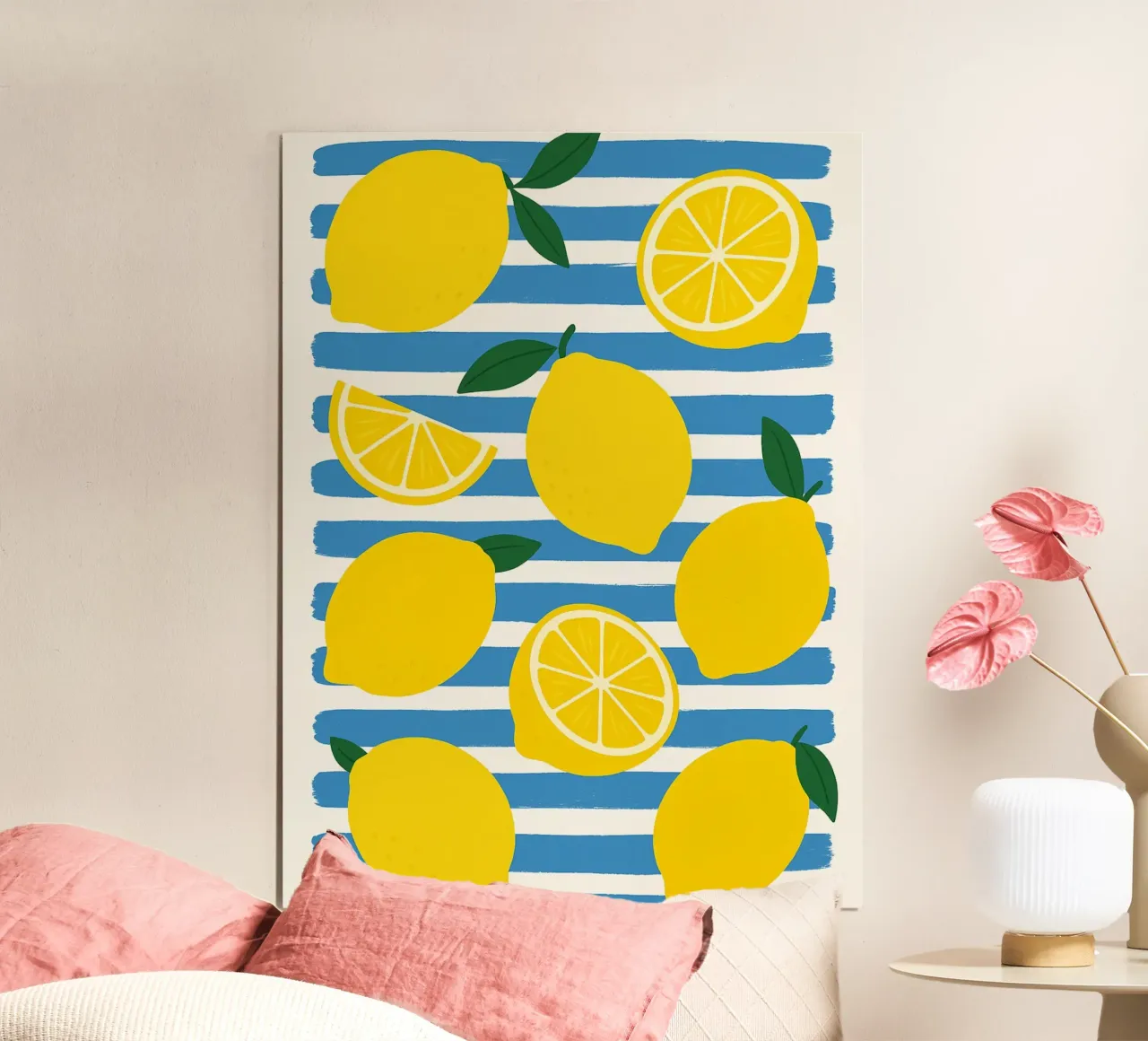 Limoni mediterranei su blu poster da Casa Calm
