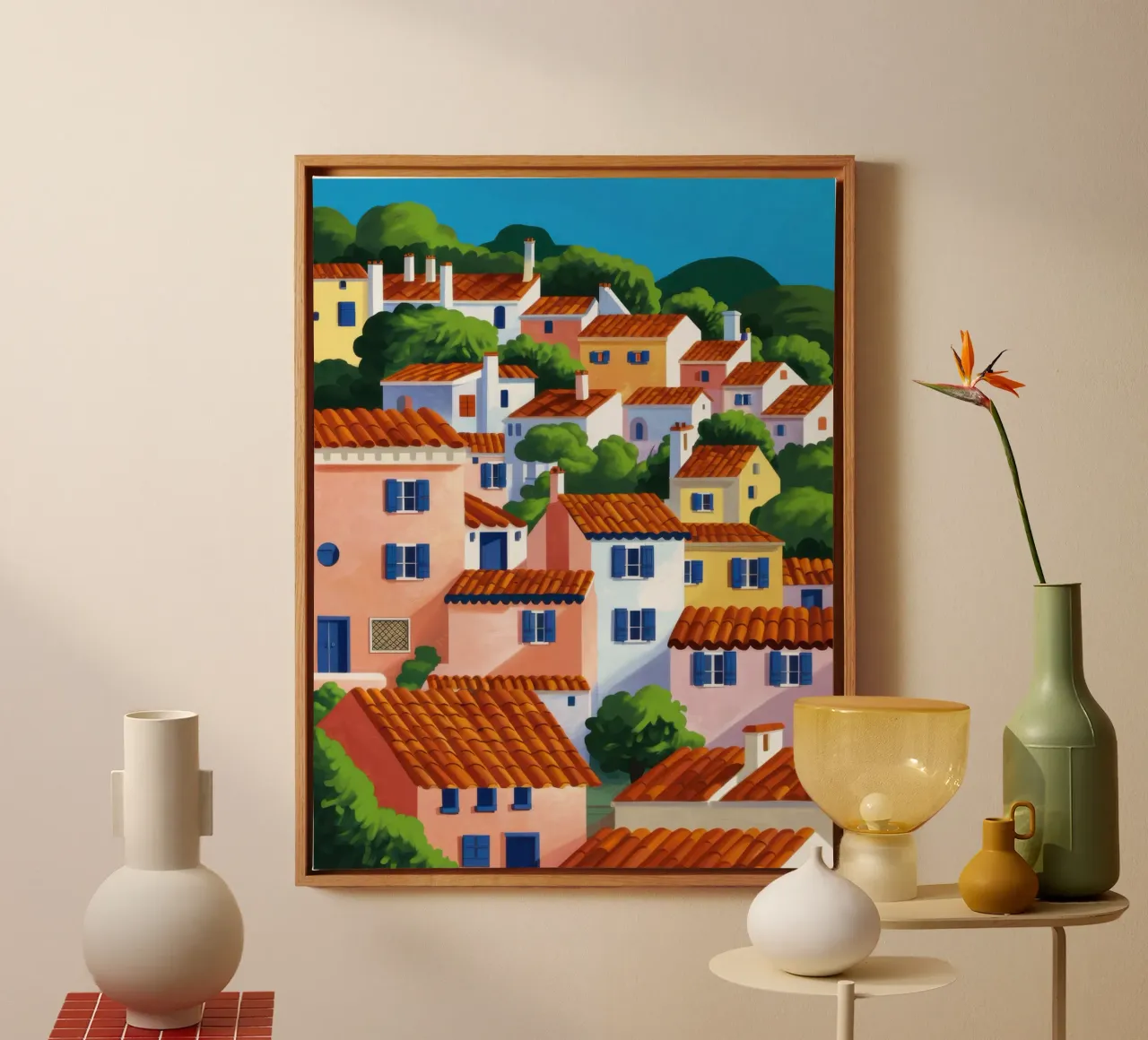 Cerulean Coastal Dream canvas with Floater frame by Bara Suara