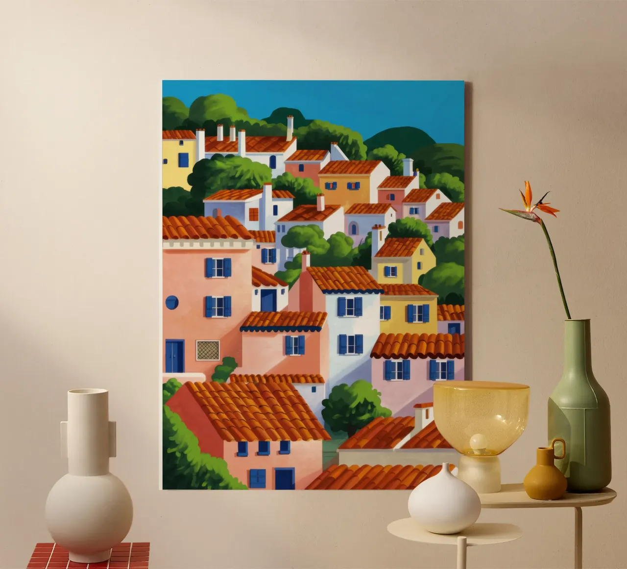 Cerulean Coastal Dream canvas with Floater frame by Bara Suara