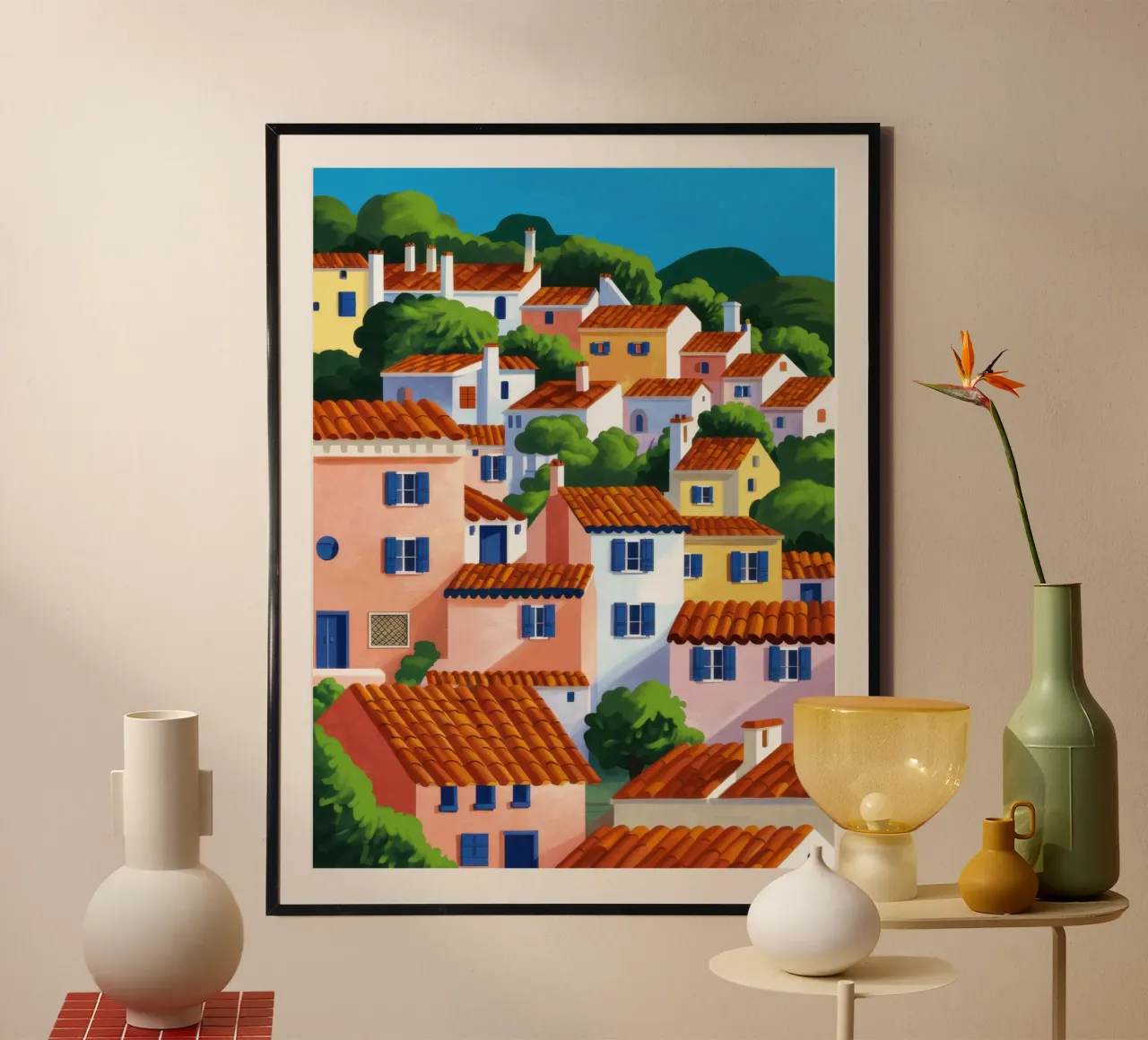 Sogno costiero ceruleo poster con telaio in plastica da Bara Suara