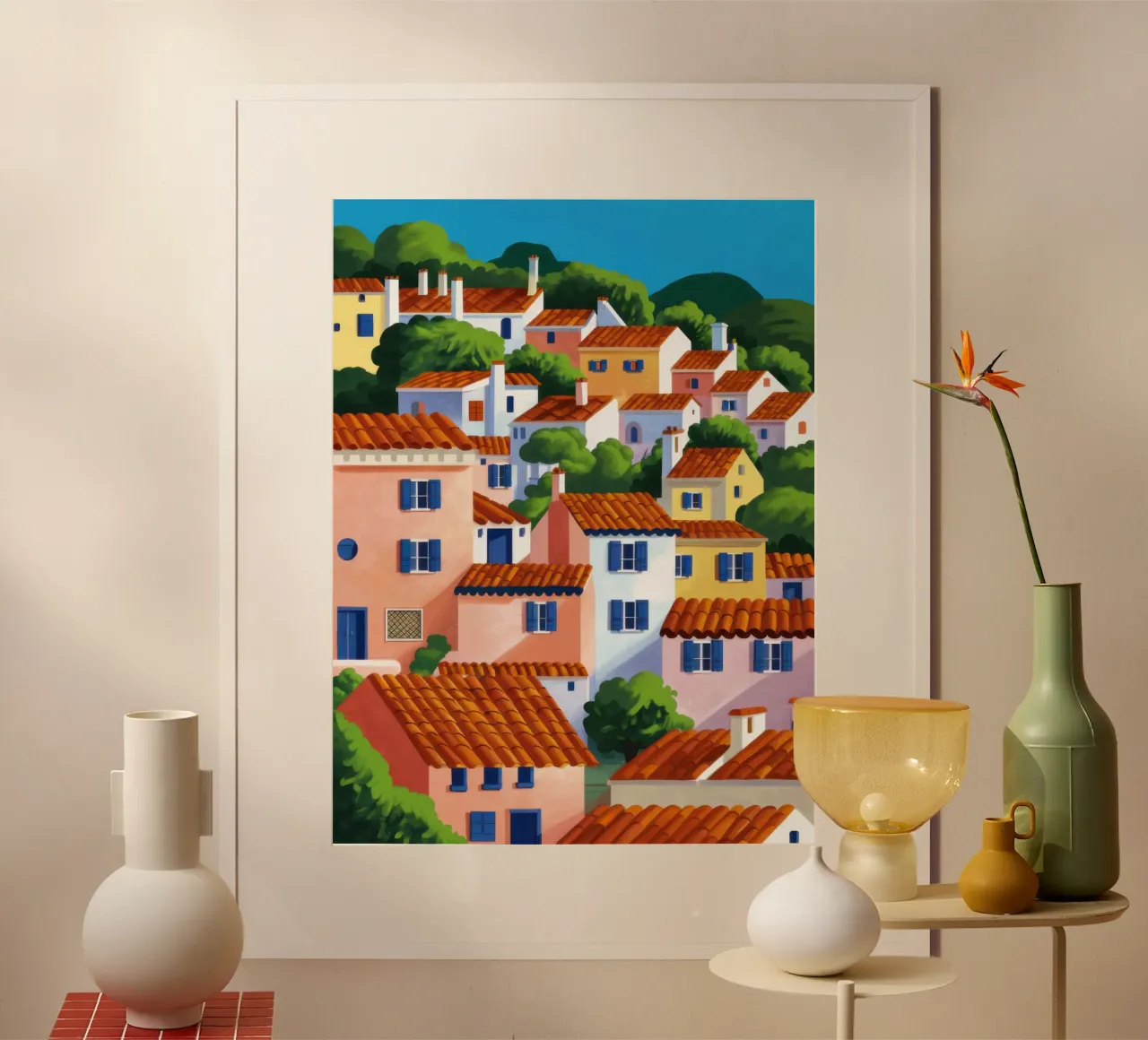 Sogno costiero ceruleo poster con telaio in plastica da Bara Suara