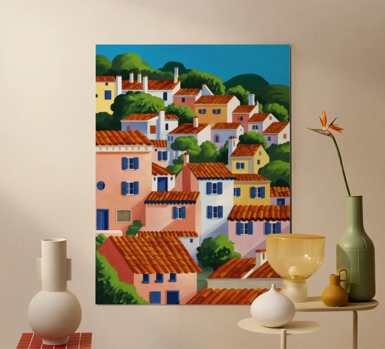 Sogno costiero ceruleo poster con telaio in plastica da Bara Suara