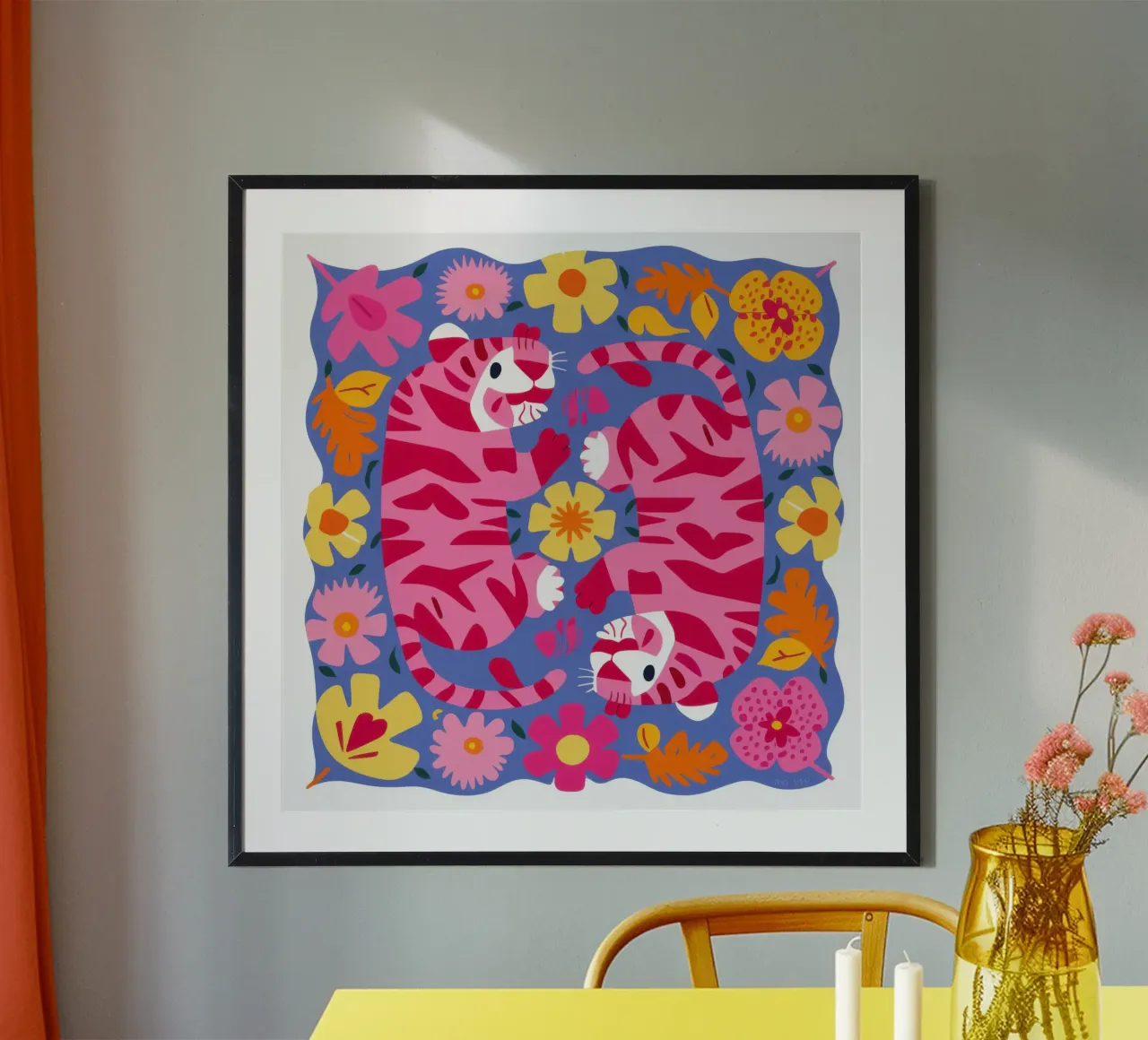 Fantasia floreale felina poster da Bara Suara