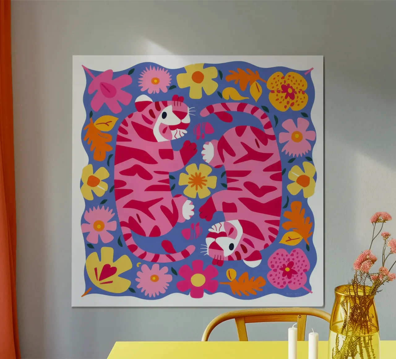 Fantasia floreale felina poster da Bara Suara
