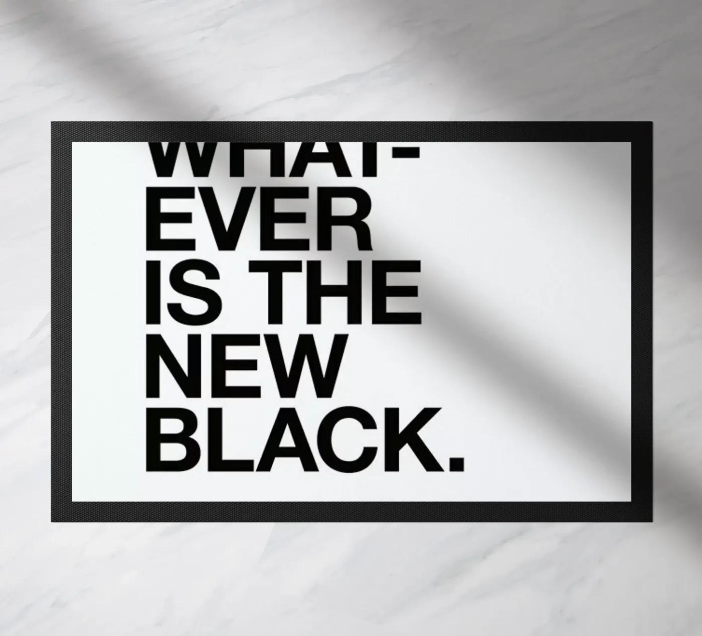 Whatever black doormat by Studio One