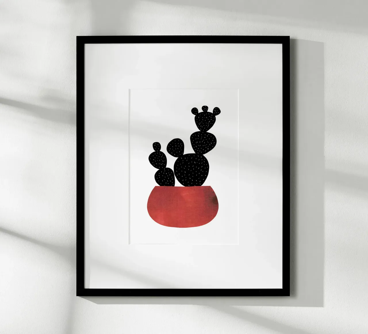 Kaktus 1 mid century poster con telaio in legno da BAINAI