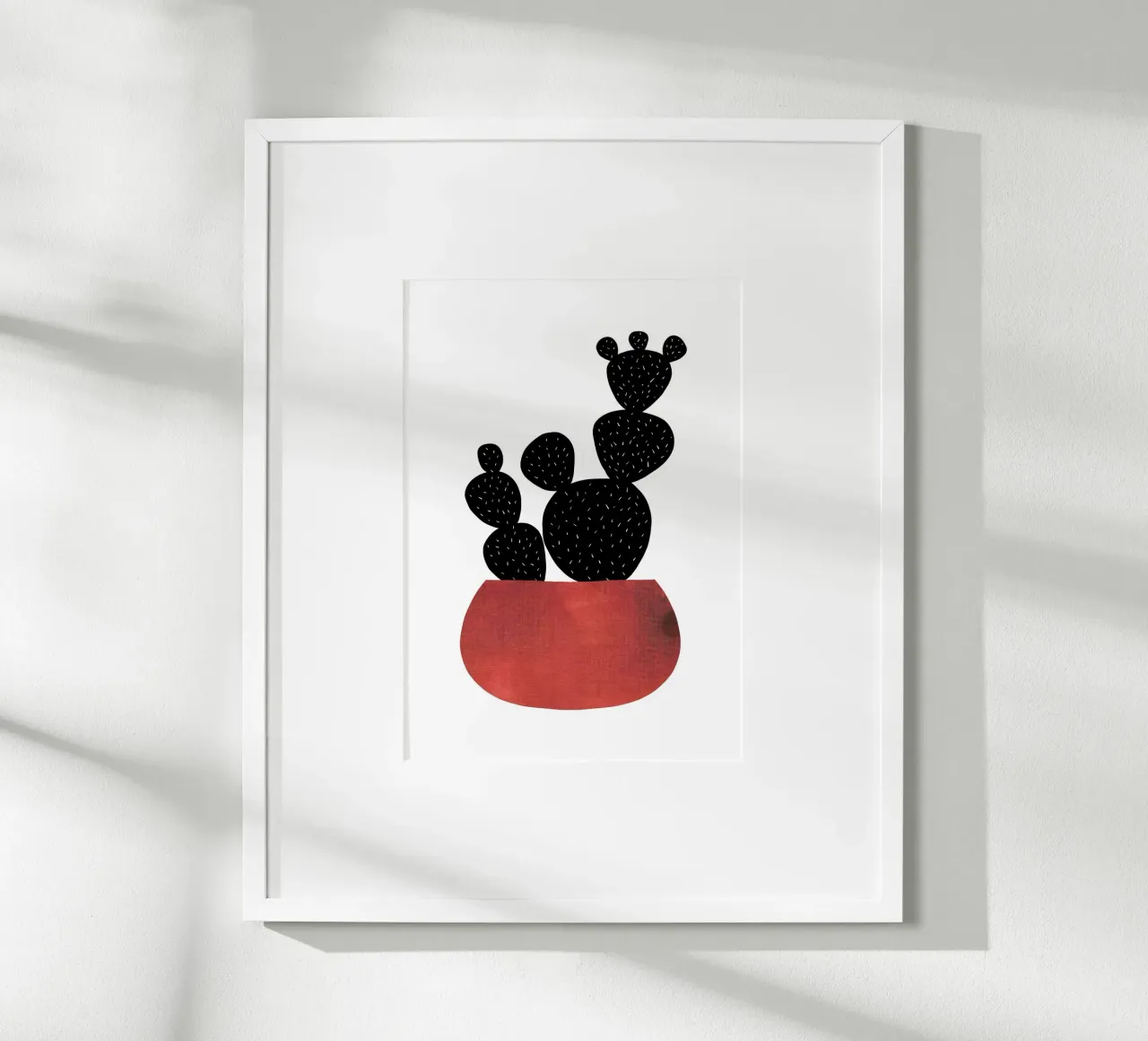 Kaktus 1 mid century poster con telaio in legno da BAINAI