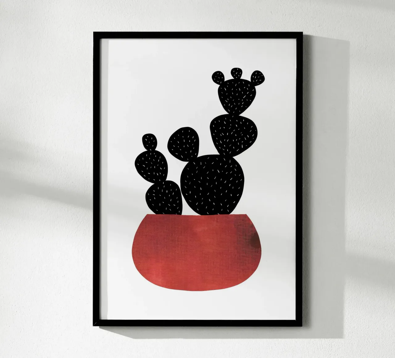 Kaktus 1 mid century poster con telaio in legno da BAINAI