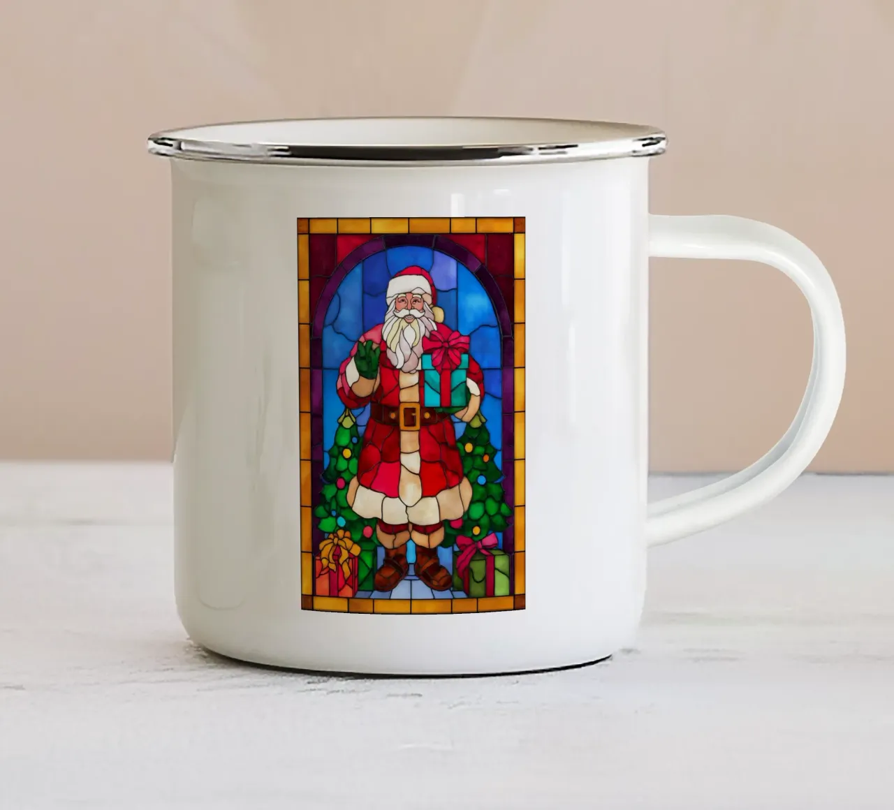 Babbo Natale tazza in smalto da Fleur de Lys