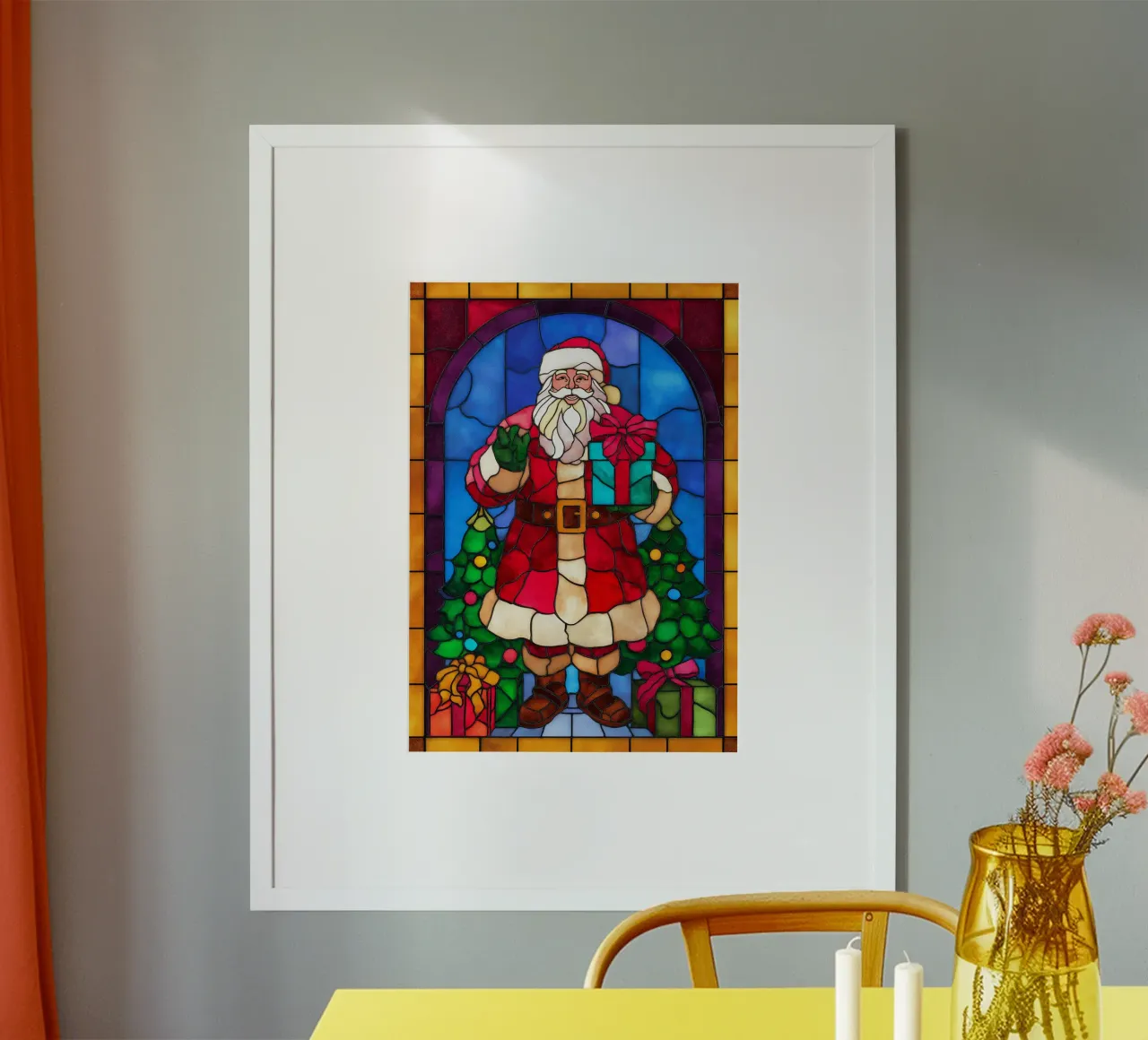 Babbo Natale poster con telaio in alluminio da Fleur de Lys