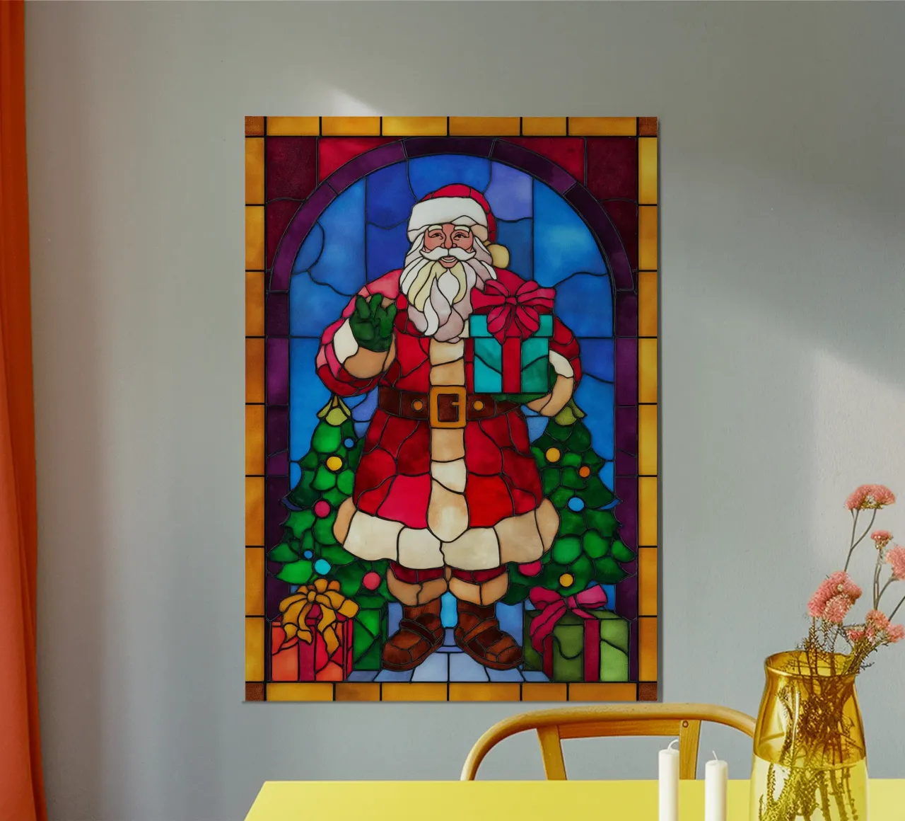Babbo Natale poster con telaio in alluminio da Fleur de Lys