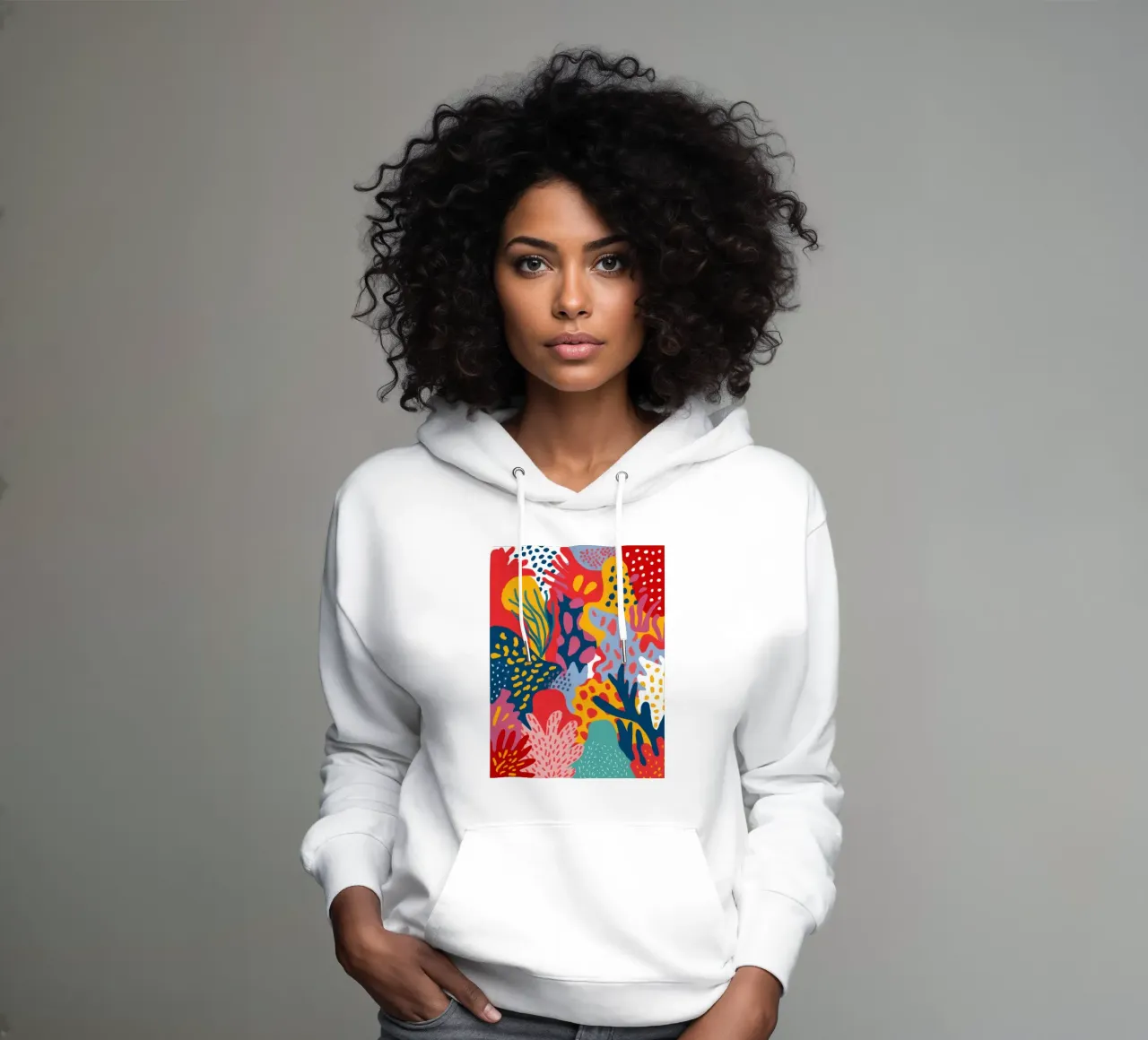Flor salvaje abstracta sudadera con capucha de Bara Suara