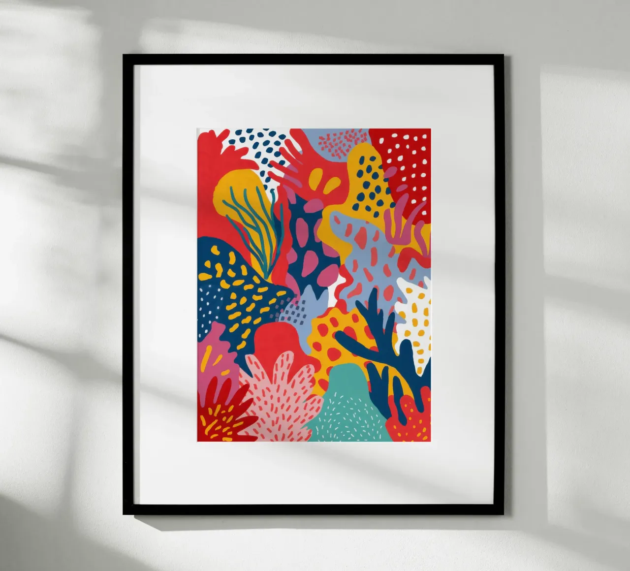 Flor salvaje abstracta poster con marco de plástico de Bara Suara