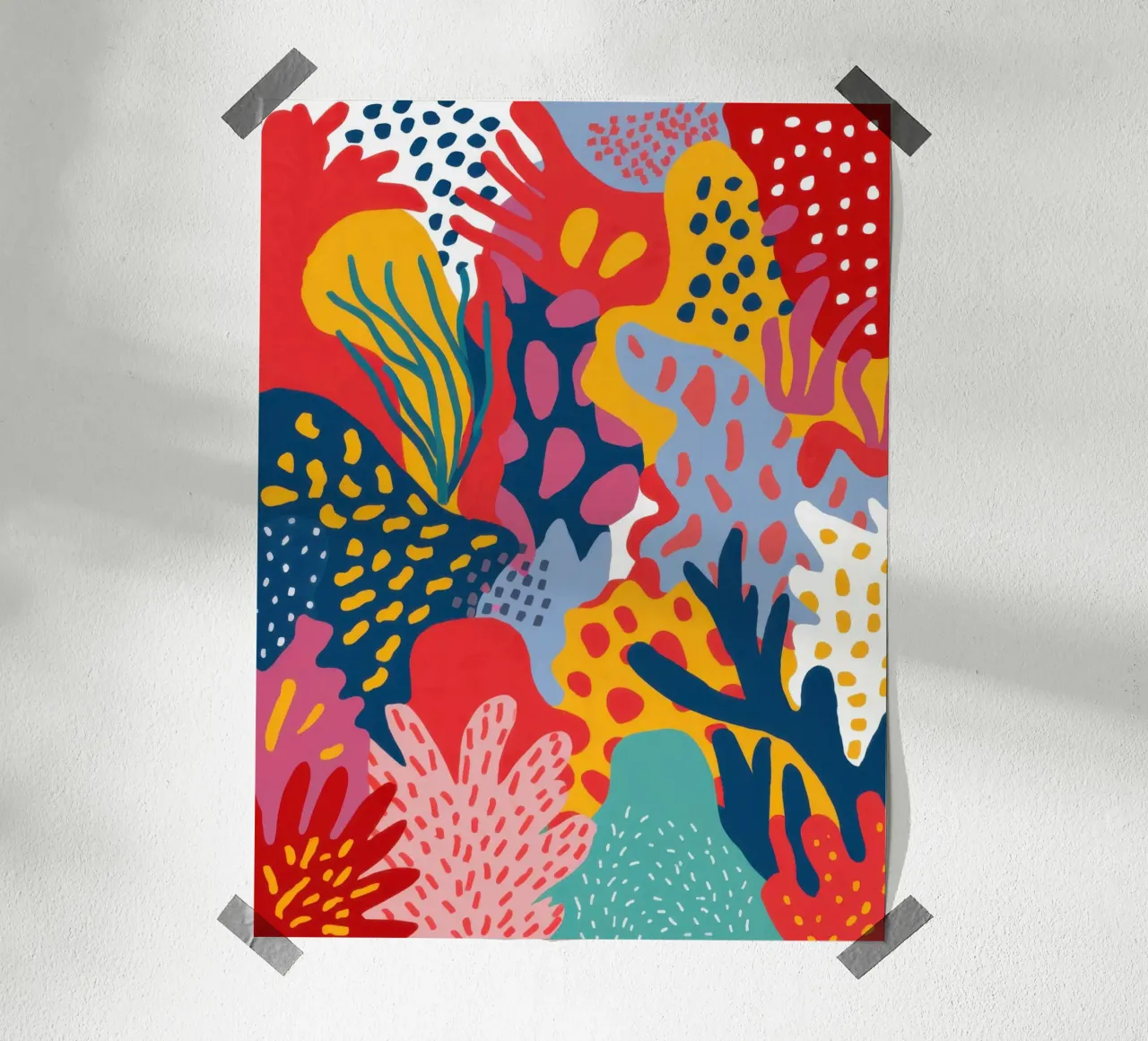 Flor salvaje abstracta poster con marco de plástico de Bara Suara