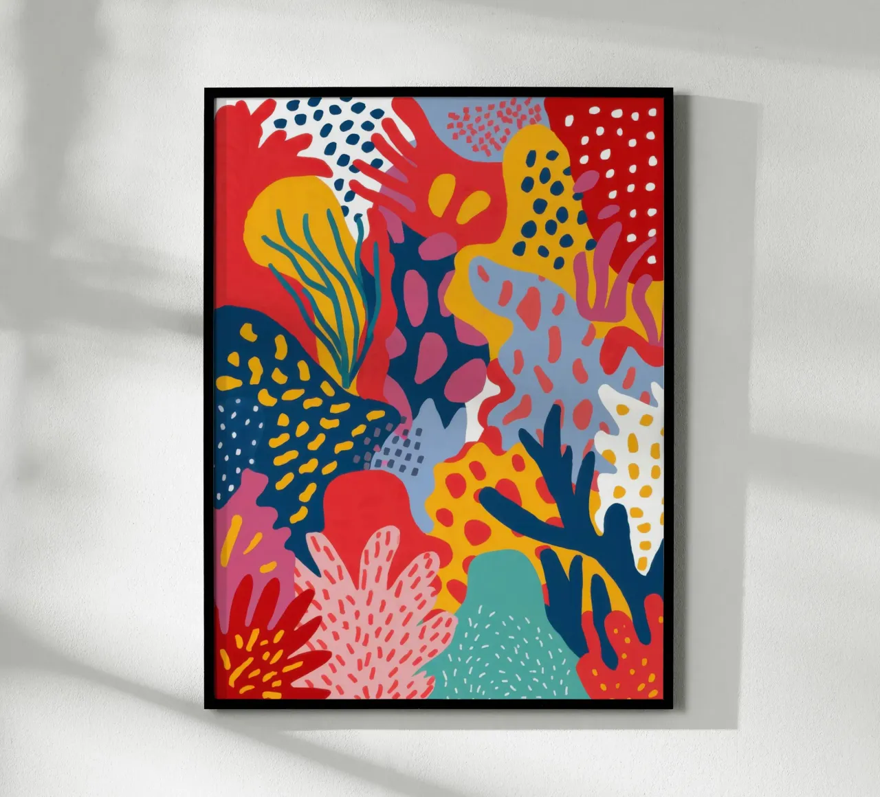 Flor salvaje abstracta poster con marco de plástico de Bara Suara