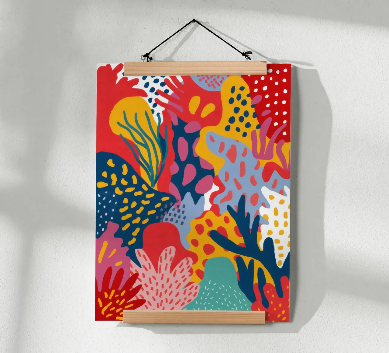 Flor salvaje abstracta poster con marco de plástico de Bara Suara