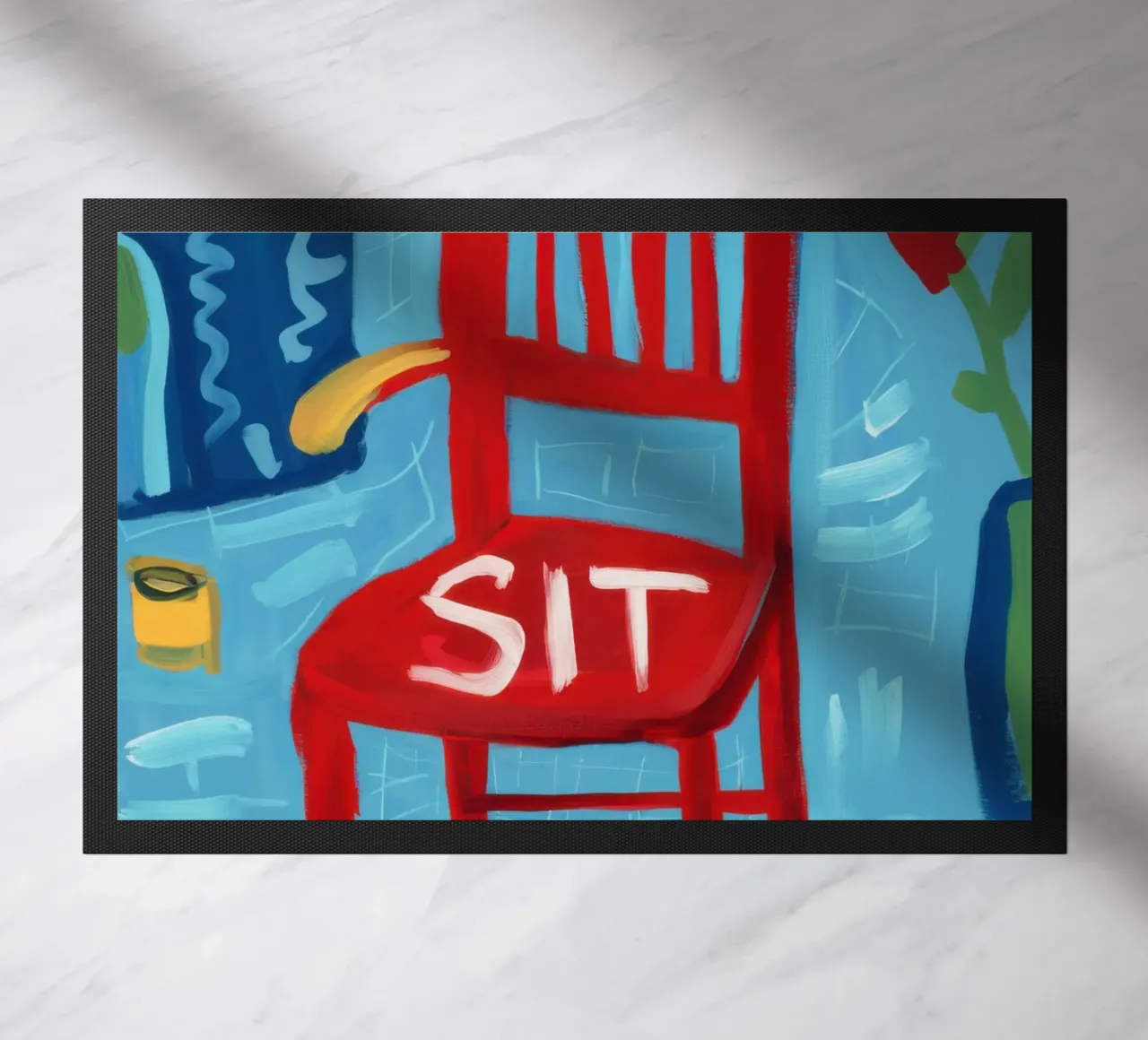 Commanding Red Presence doormat by Nova Glaze