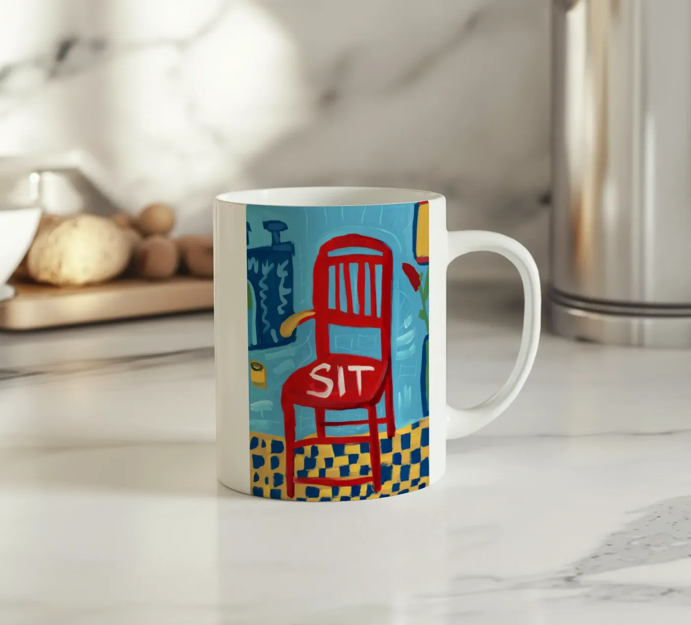 Commanding Red Presence ceramic mug by Nova Glaze
