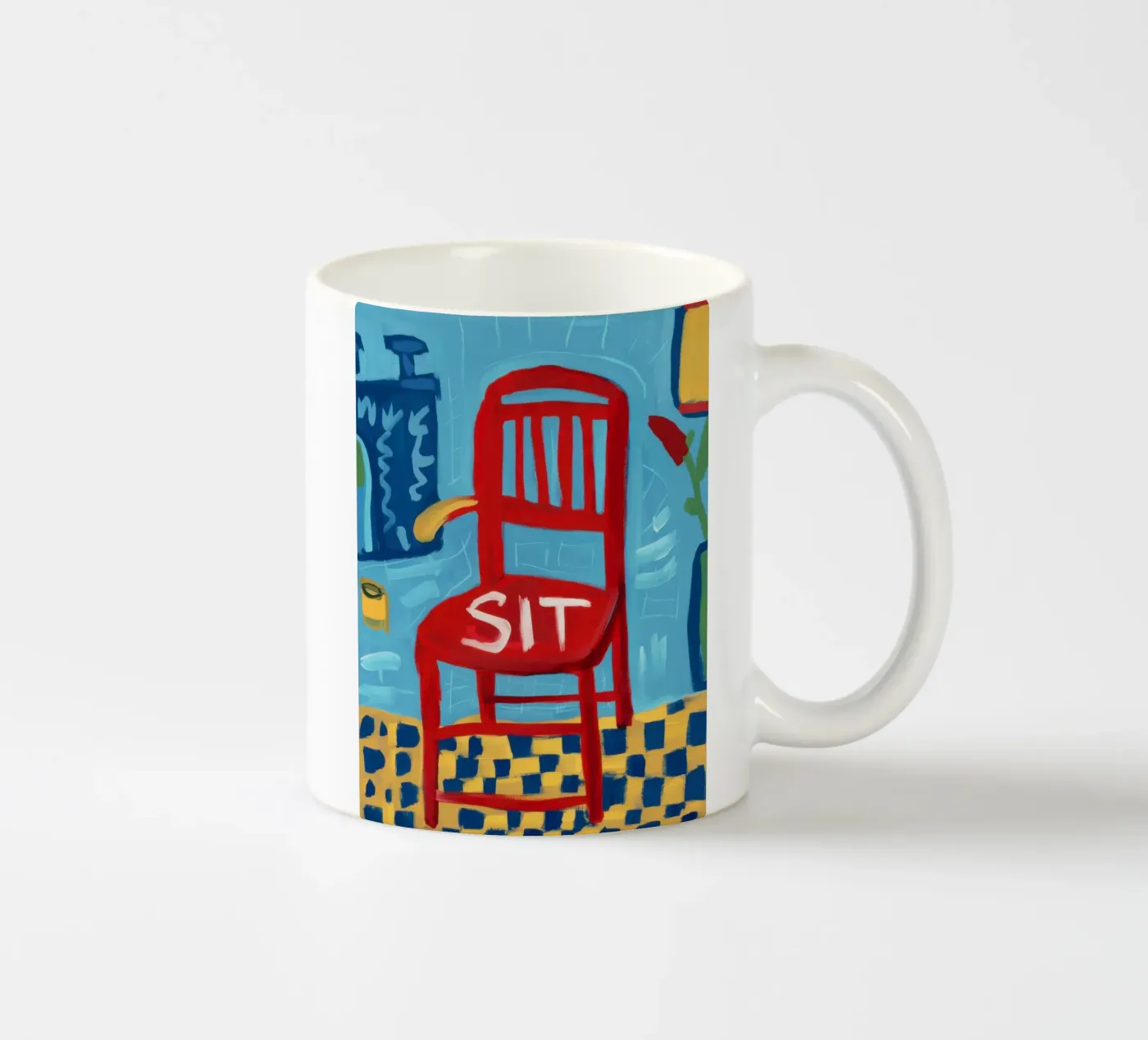 Commanding Red Presence ceramic mug by Nova Glaze