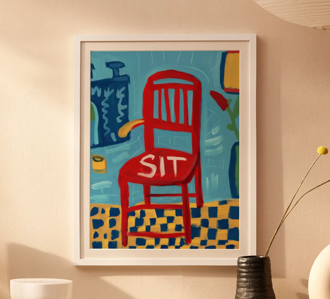 Commanding Red Presence poster with aluminum frame by Nova Glaze