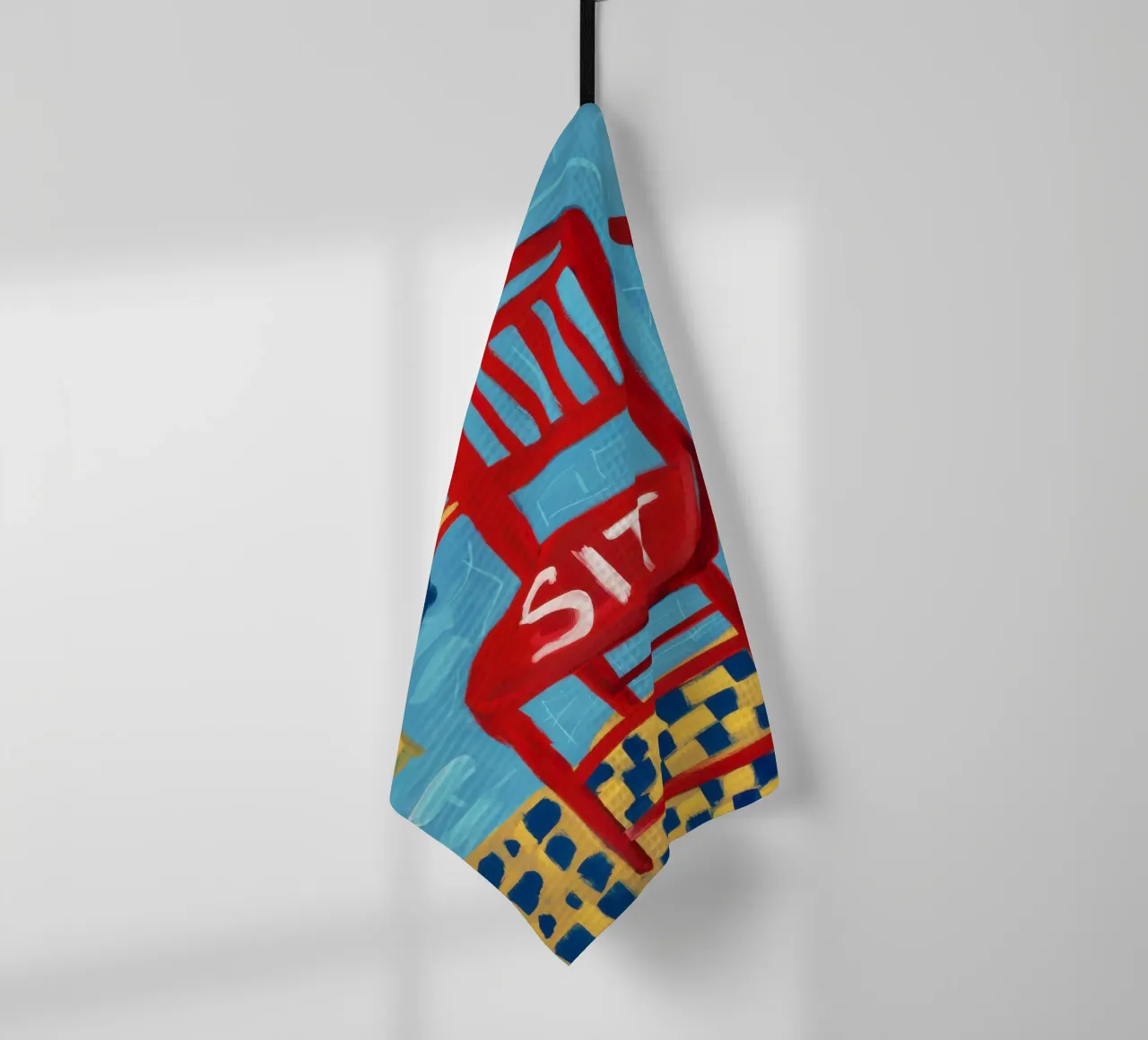 Commanding Red Presence tea towel by Nova Glaze