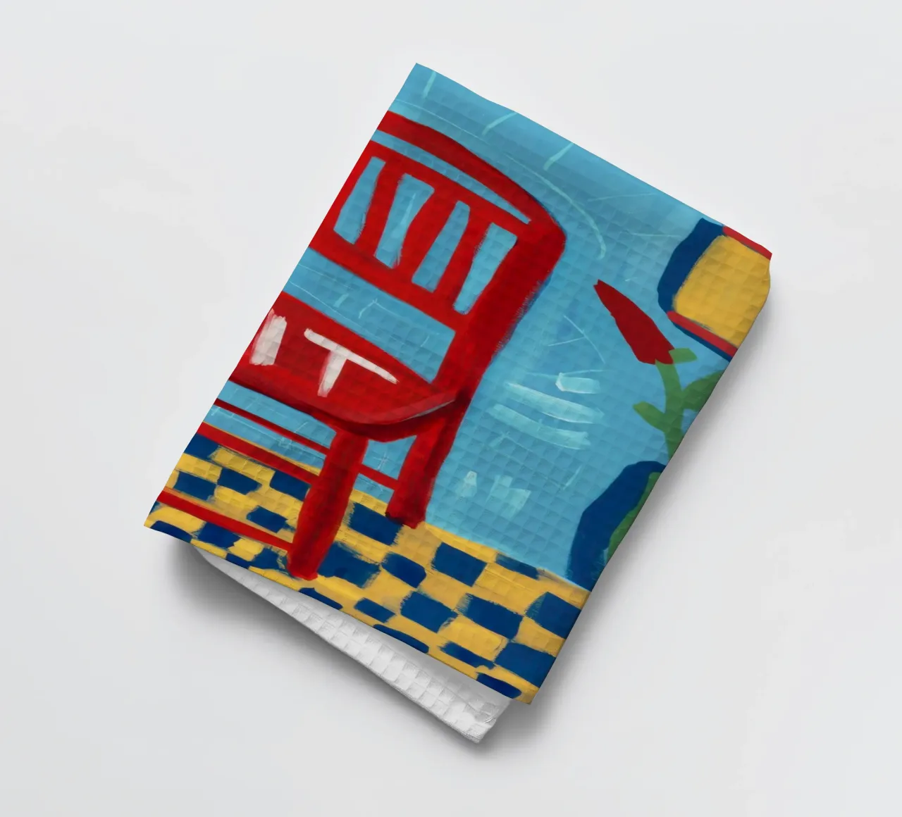 Commanding Red Presence tea towel by Nova Glaze