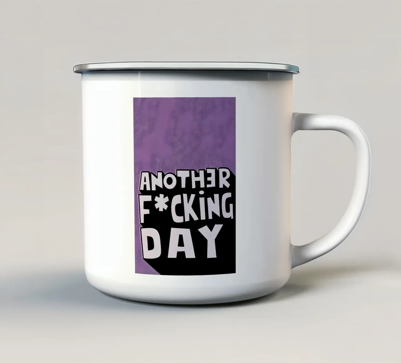 ANOTHER F*CKING DAY tazza in smalto da Type & Tape