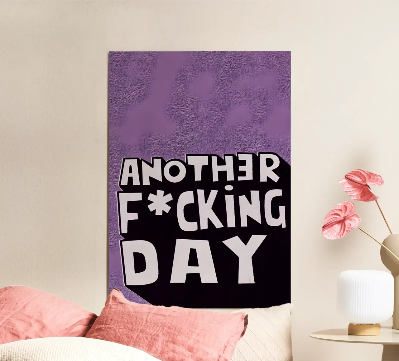 ANOTHER F*CKING DAY poster con telaio in plastica da Type & Tape