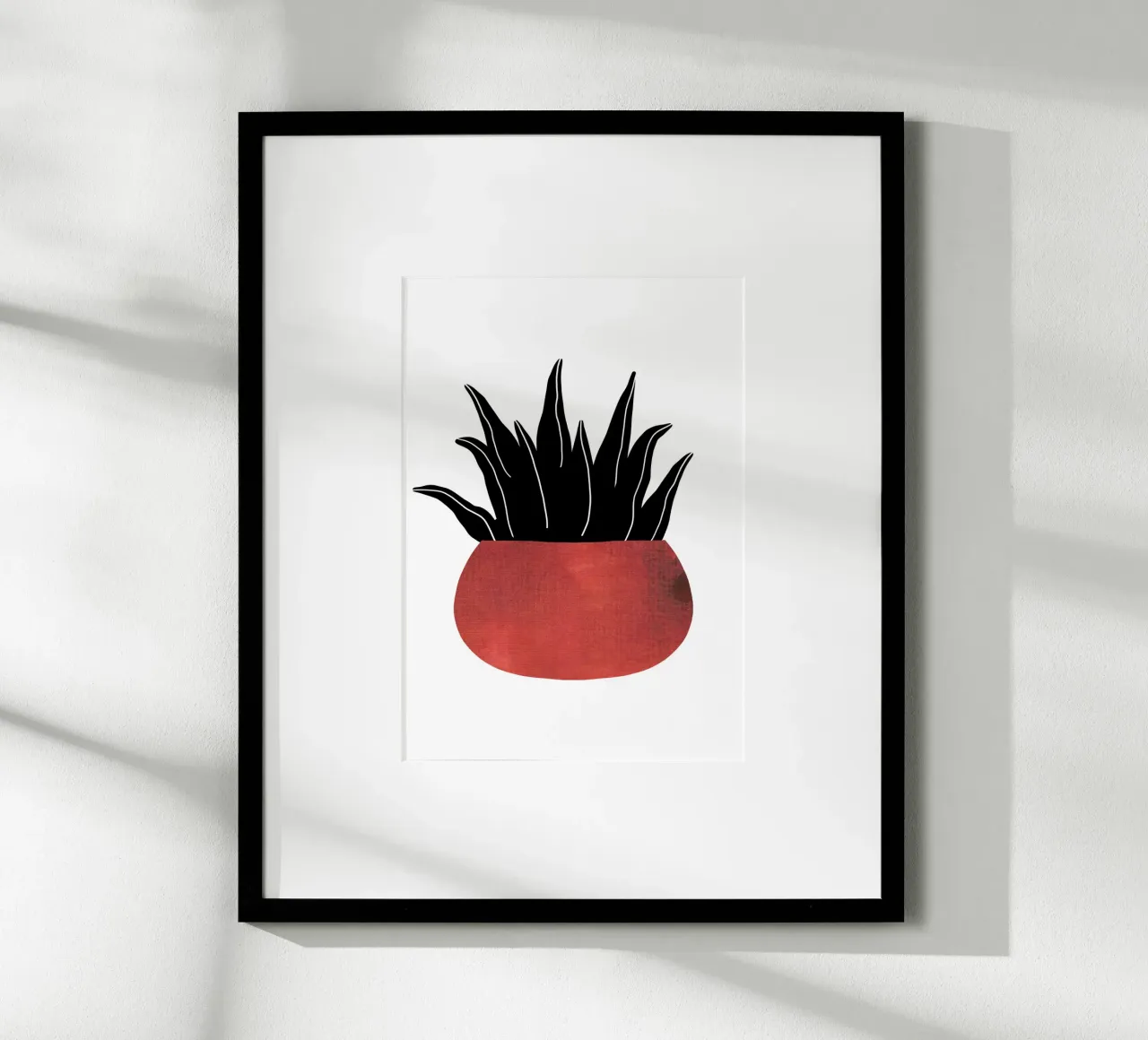 Kaktus 3 mid century poster con telaio in alluminio da BAINAI
