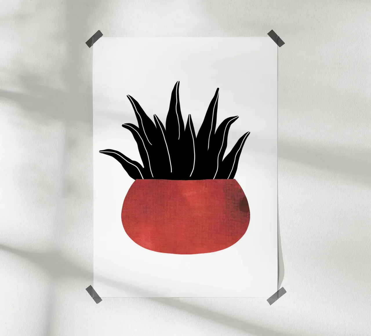 Kaktus 3 mid century poster con telaio in alluminio da BAINAI