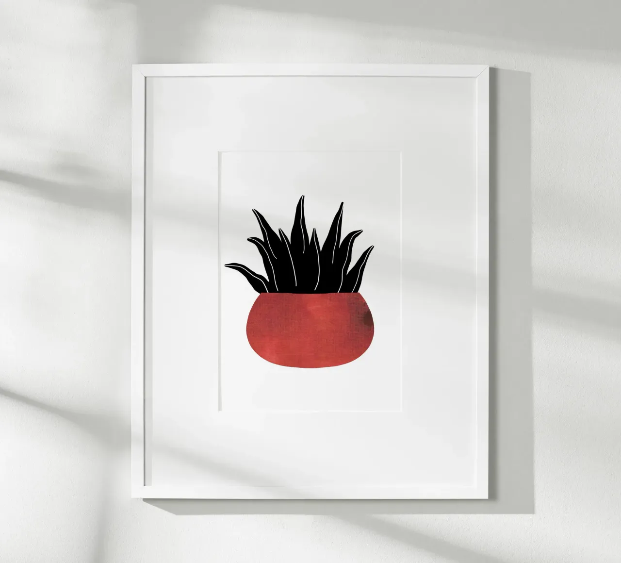 Kaktus 3 mid century poster con telaio in alluminio da BAINAI