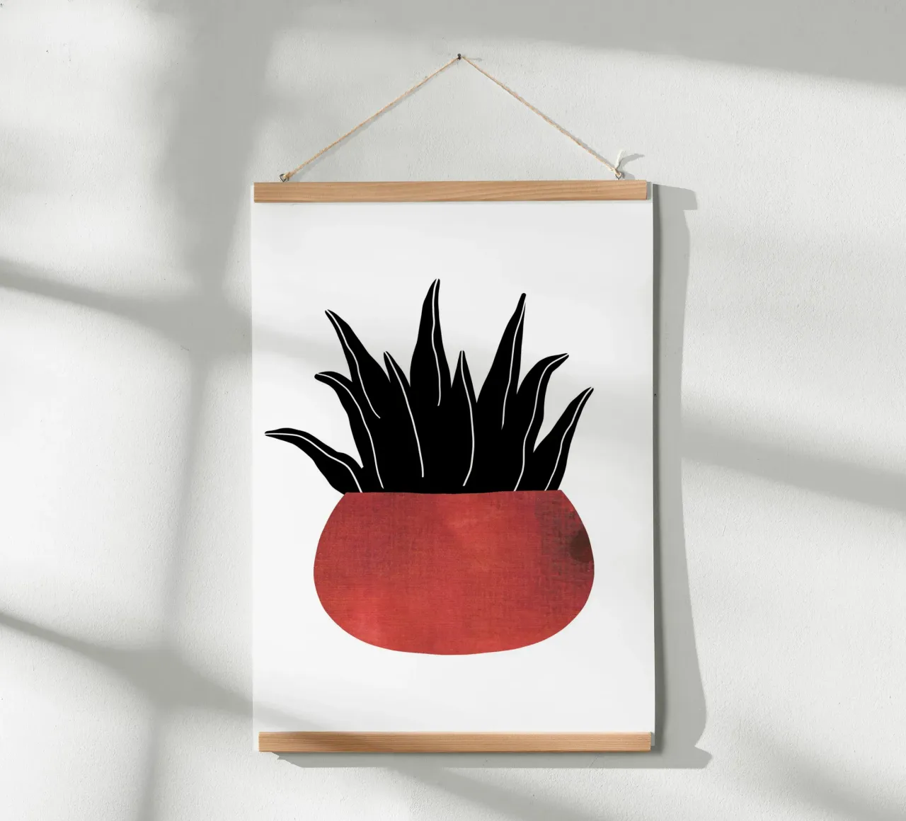 Kaktus 3 mid century poster con telaio in alluminio da BAINAI