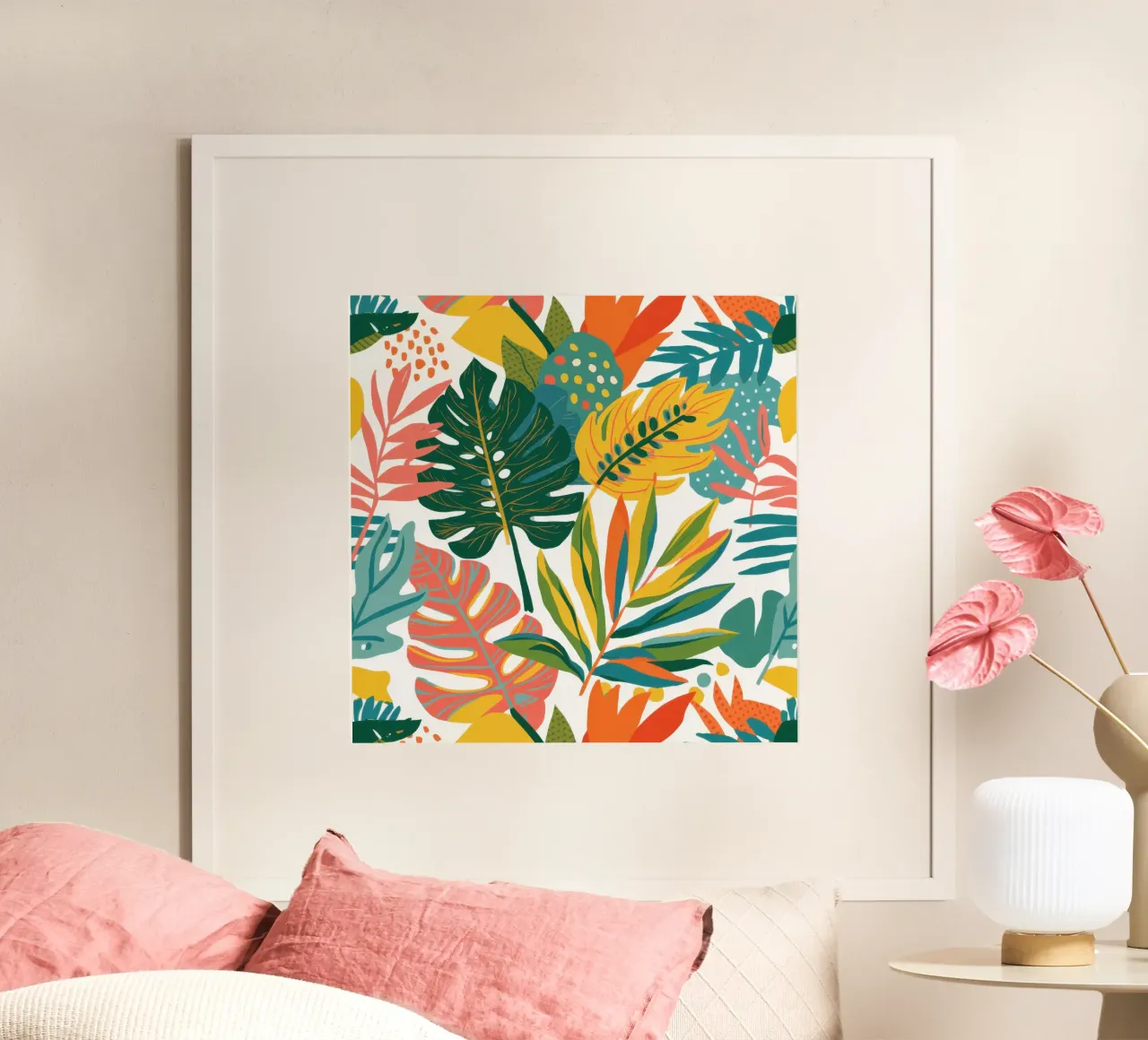 Giungla dell'ora d'oro poster con telaio in plastica da Nova Glaze