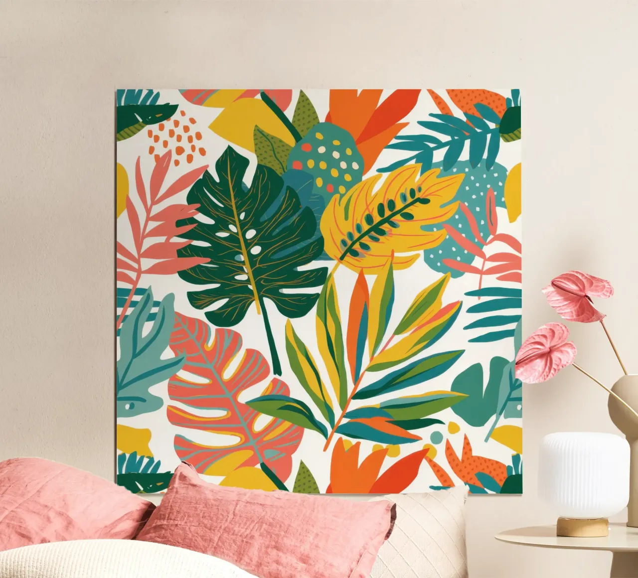 Giungla dell'ora d'oro poster con telaio in plastica da Nova Glaze