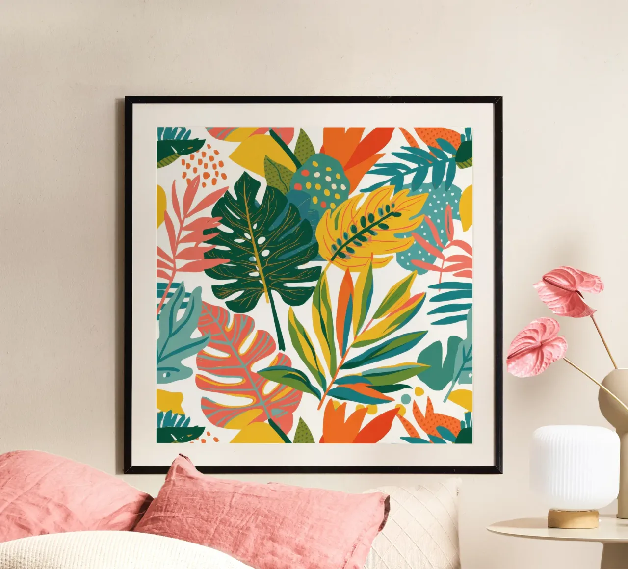 Giungla dell'ora d'oro poster con telaio in plastica da Nova Glaze