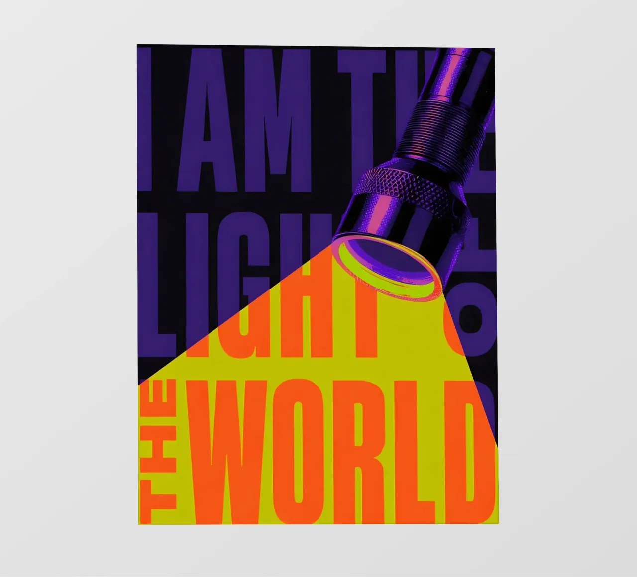 I'AM THE LIGHT OF THE WORLD, pellicola backlit da Type & Tape