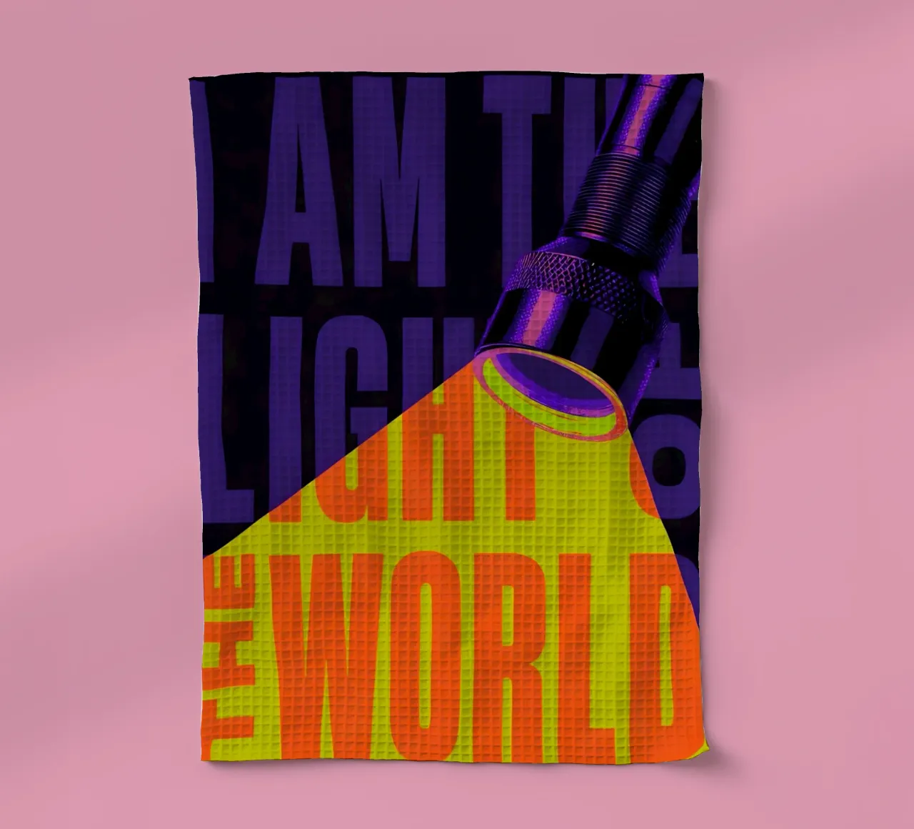 I'AM THE LIGHT OF THE WORLD, canovaccio da cucina da Type & Tape