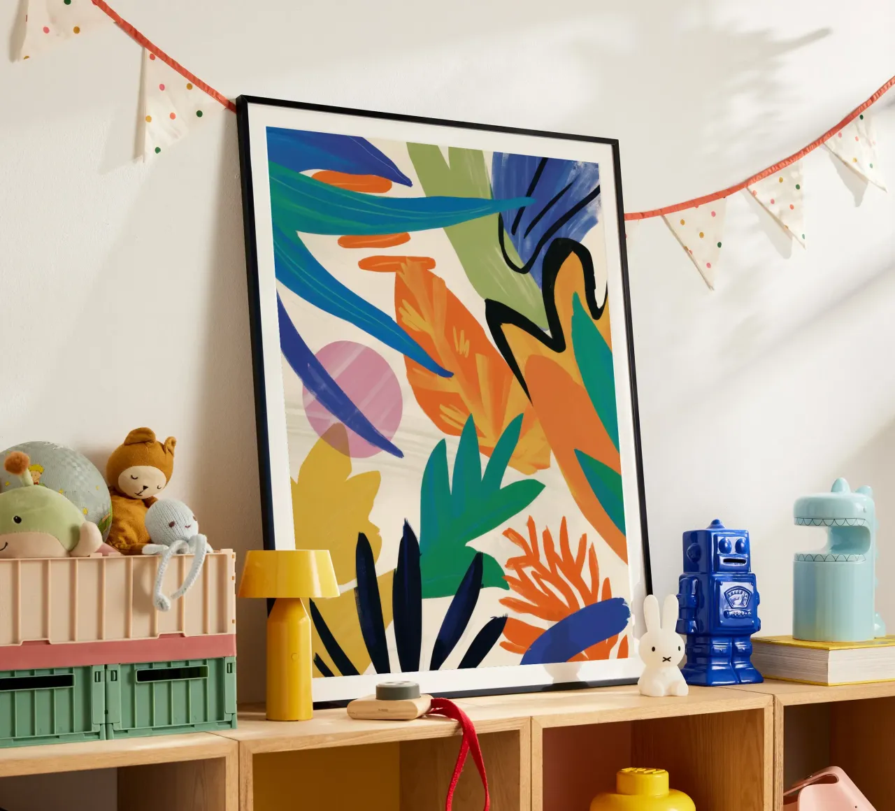 Rivolta nella giungla vibrante poster con telaio in plastica da Bara Suara