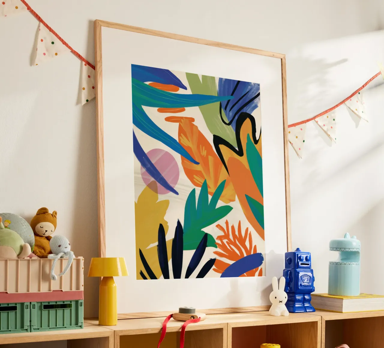 Rivolta nella giungla vibrante poster con telaio in plastica da Bara Suara