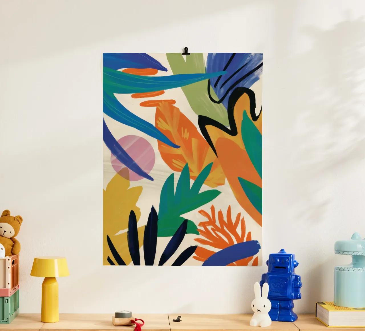 Rivolta nella giungla vibrante poster con telaio in plastica da Bara Suara